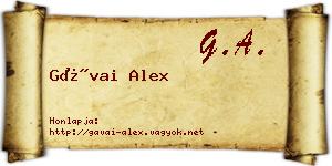 Gávai Alex névjegykártya